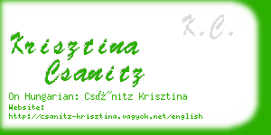 krisztina csanitz business card